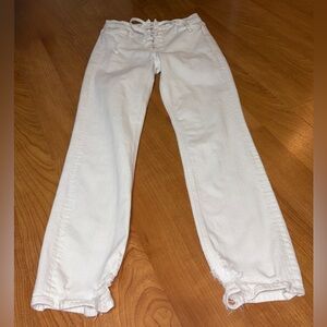 Mother Jeans The Lace Up Dazzler Ankle Chew White Almost Innocent Sz 27 Flawed